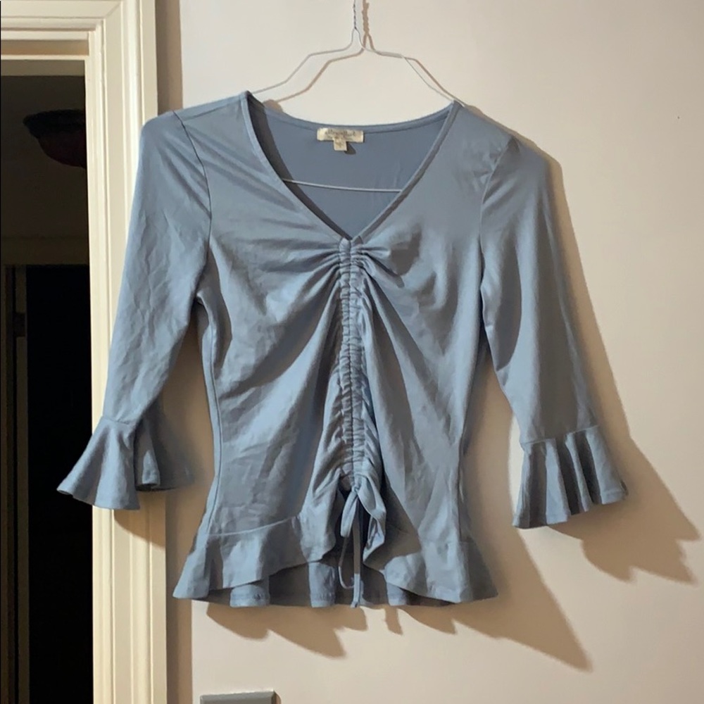 Tie front scrunch shirt